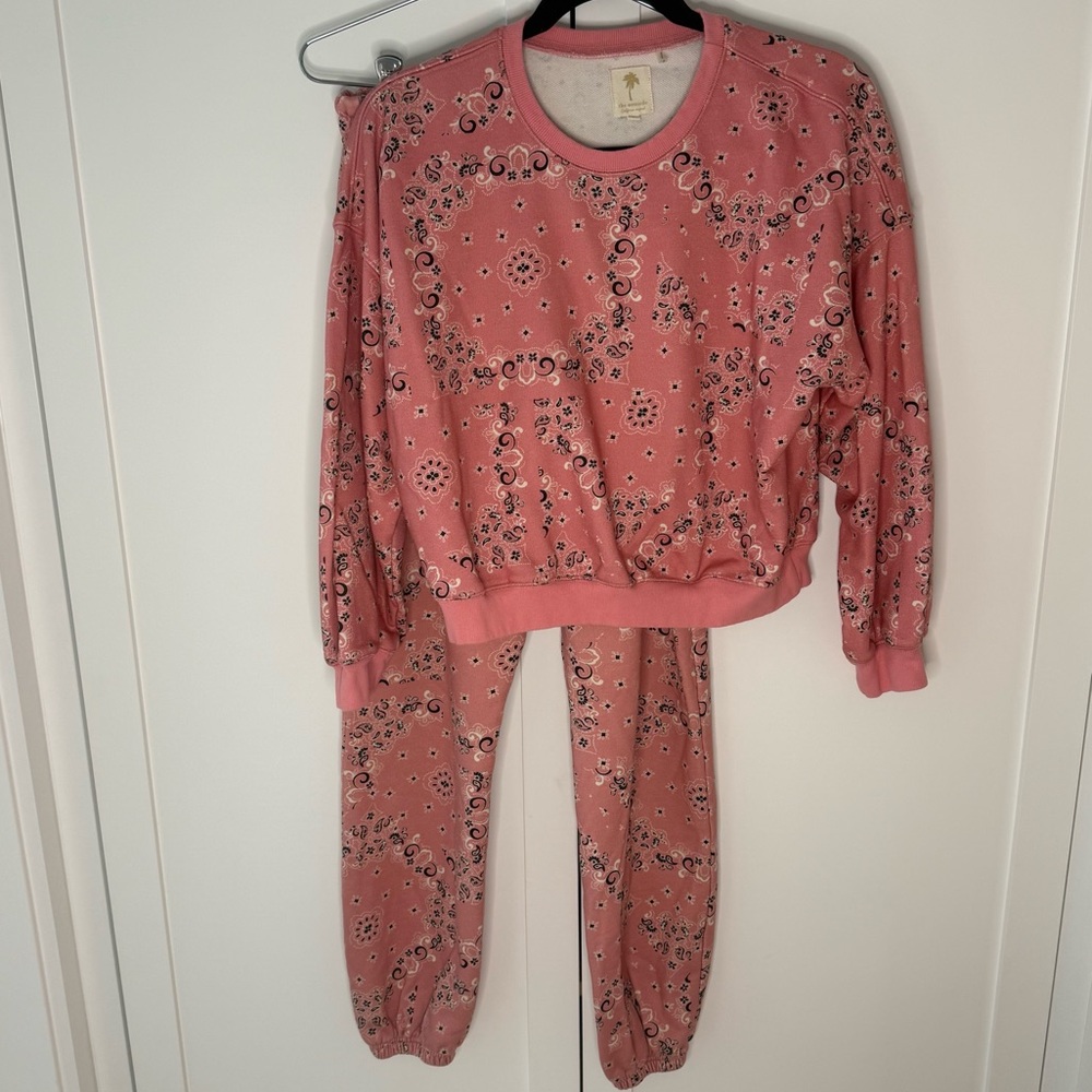 Pink Bandana Sweatshirt and Joggers Set